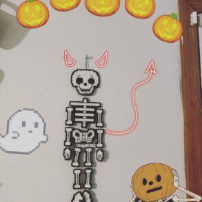 Skeleton plastic canvas marionette cross stitch pattern - Finished work by our customers from social networks. Many thanks for this photo. #smasterilli #crossstitch #crossstitchpattern #halloweencrossstitch #halloweengift #pumpkincrossstitch #plasticcanvas #skeleton #gothiccrossstitch