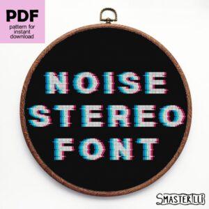 3D stereo alphabet cross stitch pattern PDF by Smasterilli. Noise effect letters like videogame font. Digital cross stitch pattern for instant download. Letters and numbers Patterns for Cross Stitch, Glitch Effect Stitching. #smasterilli #crossstitch #crossstitchpattern #alphabet #crossstitcchfont #stereo #glitchalphabet #3D #retrogame #gamefont