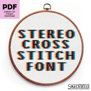 3D stereo alphabet cross stitch pattern PDF by Smasterilli. Noise effect letters like videogame font. Digital cross stitch pattern for instant download. Letters and numbers Patterns for Cross Stitch, Glitch Effect Stitching. #smasterilli #crossstitch #crossstitchpattern #alphabet #crossstitcchfont #stereo #glitchalphabet #3D #retrogame #gamefont